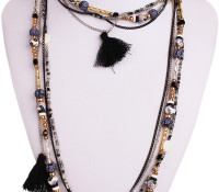 Black Boho Bead Tassel Multirow Necklace – Choies – Biżuteria Damska – Biżuteria – Amulety i Perełki, Biżuteria Damska – Biżuteria – Łańcuszki,