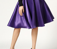 Purple High Waist Skater Midi Skirt – Choies – Odzież Damska – Spódnice – ,