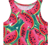 Red Sweet Watermelon Print Cropped Vest – Choies – Odzież Damska – Kurtki i płaszcze – Kamizelki,