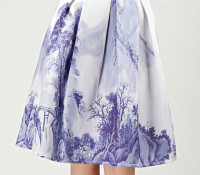 White Ink Painting Pleats High Waist Skirt – Choies – Odzież Damska – Spódnice – ,