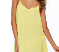 Yellow Halter Cut Out Back Loose Dress – Choies – Odzież Damska – Suknie – ,