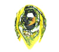 Yellow Mythical Forrest Deer Head Print – Carnet de Mode – Odzież Damska – Akcesoria – Szaliki i szale,