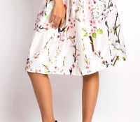 White Pleated Accent Midi Floral Bubble Skirt – OASAP – Odzież Damska – Spódnice – ,